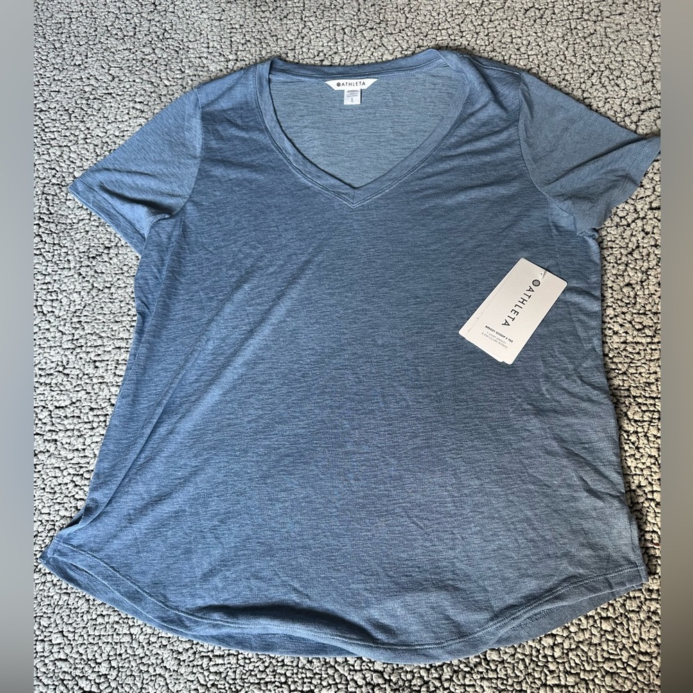 Athleta Blue Relaxed Short Sleeve Tee